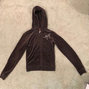 Juicy Couture brown track velour jacket with bow
